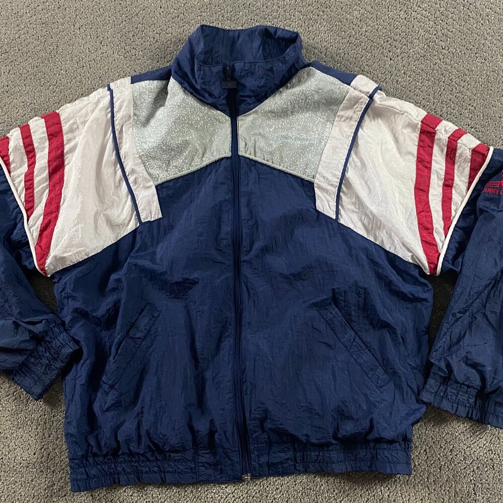 Vintage Jimmy Connors Windbreaker Jacket Men's Medium Tennis Nylon Colorblock